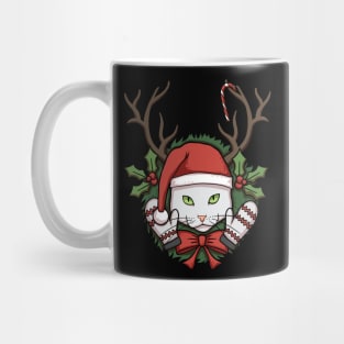 White Christmas Cat Mug